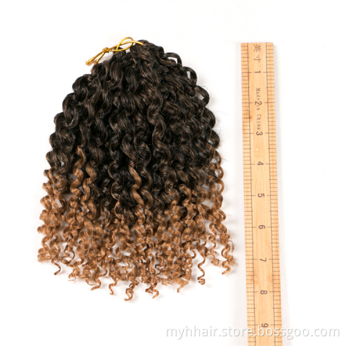 Short 90g/piece 8 Inch Synthetic Marley Brown Ombre Braiding Hair Extension Blonde Curly Crochet Afro Kinky Twist Braid
